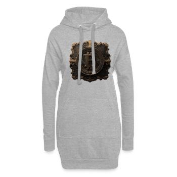 Bitcoin Design für BTC Fans - Hoodie-Kleid - Grau meliert - Vorne