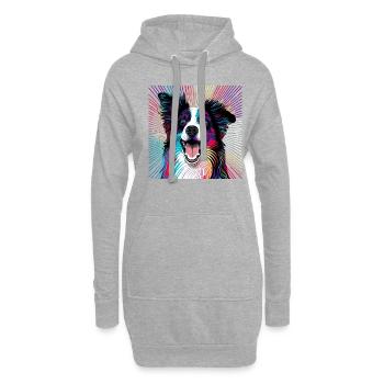 Hunde Spruch Border Collie Design - Hoodie-Kleid - Grau meliert - Vorne