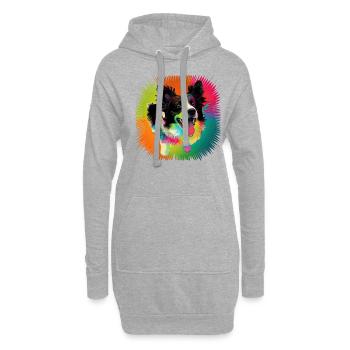 Hunde Spruch Border Collie Design - Hoodie-Kleid - Grau meliert - Vorne