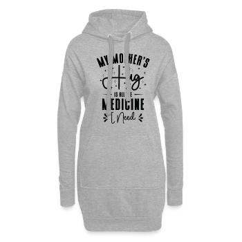 Beste Medizin Mutter Umarmung Oma Eltern Familie - Hoodie-Kleid - Grau meliert - Vorne