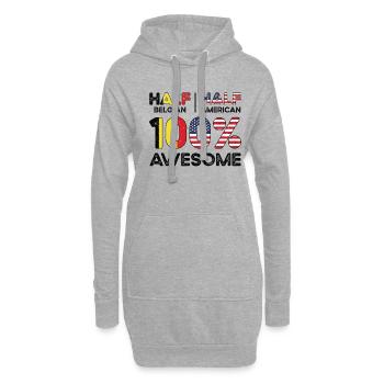 Geboren in Belgien Belgien Amerikanisch USA - Hoodie-Kleid - Grau meliert - Vorne