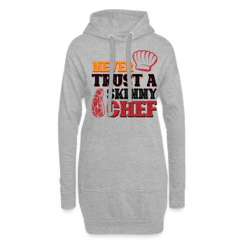 Ne faites jamais confiance à un chef maigre - Sweat-shirt à capuche long Femme - gris chiné - Devant