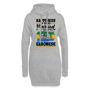 Le bonheur du drapeau gabonais du Gabon est marié - Sweat-shirt à capuche long Femme - gris chiné - Devant
