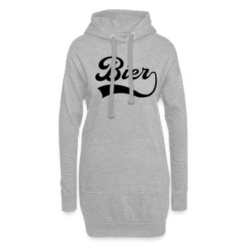 Bier Schriftzug - Hoodie-Kleid - Grau meliert - Vorne