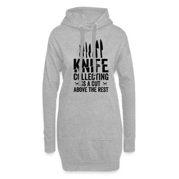 Messersammler Messer Sammeln - Hoodie-Kleid - Grau meliert - Vorne