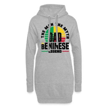 Béninois Bénin Drapeau Béninois Citation - Sweat-shirt à capuche long Femme - gris chiné - Devant