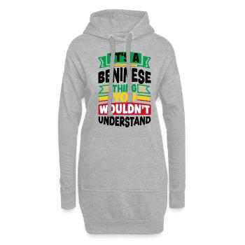 Béninois Bénin Drapeau Béninois Citation - Sweat-shirt à capuche long Femme - gris chiné - Devant