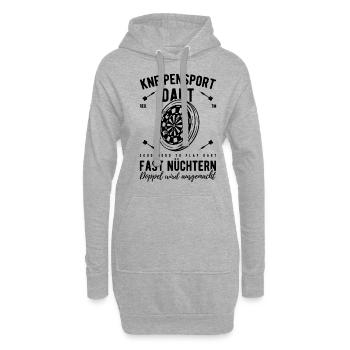 Kneipensport Dart Fast Nüchtern Doppel Wird Ausgem - Hoodie-Kleid - Grau meliert - Vorne