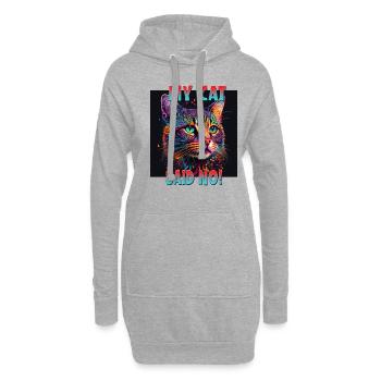 Cat Lovers Design Cat Mama My Cat a dit Non - Sweat-shirt à capuche long Femme - gris chiné - Devant