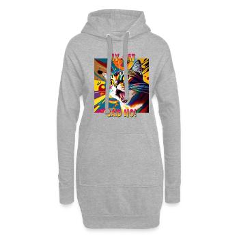 Cat Lovers Design Cat Mama My Cat a dit Non - Sweat-shirt à capuche long Femme - gris chiné - Devant