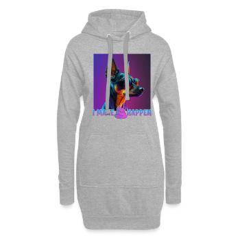 Chien Dicton Zwergpinscher Design Dog Lovers - Sweat-shirt à capuche long Femme - gris chiné - Devant