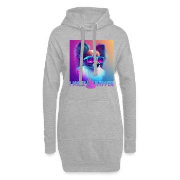 Hunde Spruch Papillon Design für Hundeliebhaber - Hoodie-Kleid - Grau meliert - Vorne