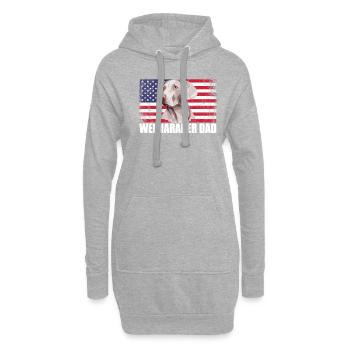 weimaraner dad american flag, weimaraner dog - Hoodie-Kleid - Grau meliert - Vorne