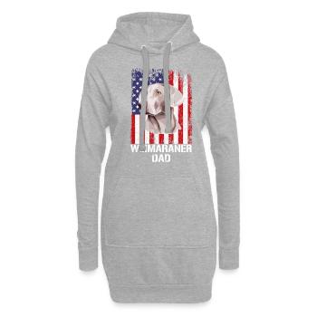 weimaraner dad american flag, weimaraner dog - Hoodie-Kleid - Grau meliert - Vorne