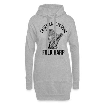 Harfenspieler Harfenist - Hoodie-Kleid - Grau meliert - Vorne