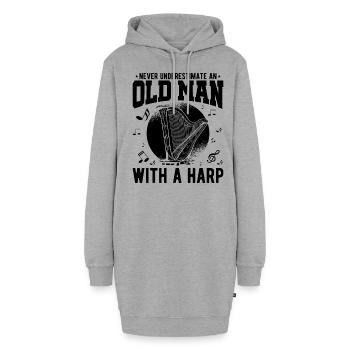 Harfenspieler Harfenist - Hoodie-Kleid - Grau meliert - Vorne