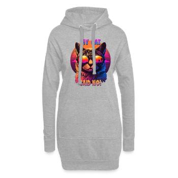 Cat Lovers Design Cat Mama My Cat a dit Non - Sweat-shirt à capuche long Femme - gris chiné - Devant