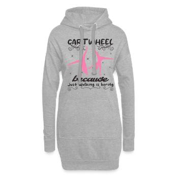 Roue de chariot acrobatique de gymnastique cool - Sweat-shirt à capuche long Femme - gris chiné - Devant