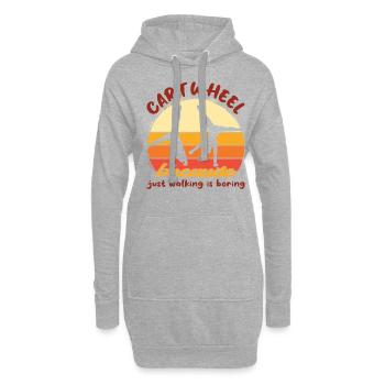 Roue de chariot acrobatique de gymnastique cool - Sweat-shirt à capuche long Femme - gris chiné - Devant