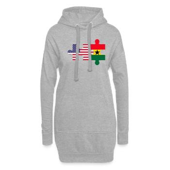 Drapeau américain du Ghana, Ghana - Sweat-shirt à capuche long Femme - gris chiné - Devant