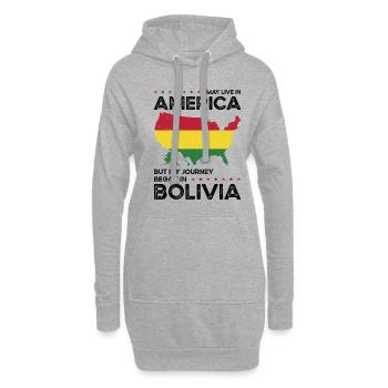 Né bolivien Bolivie États-Unis - Sweat-shirt à capuche long Femme - gris chiné - Devant