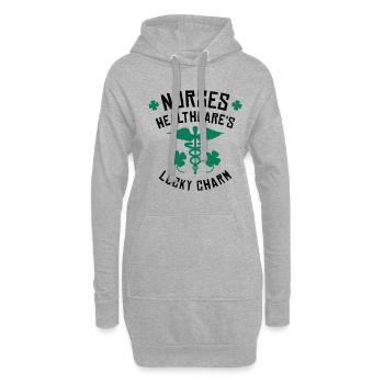 St. Patrick's Day Krankenschwester - Hoodie-Kleid - Grau meliert - Vorne