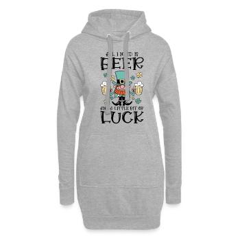 St. Patrick's Day Bier Kleeblatt Kleeblatt Glück - Hoodie-Kleid - Grau meliert - Vorne
