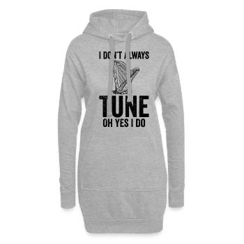 Harfenspieler Harfenist - Hoodie-Kleid - Grau meliert - Vorne