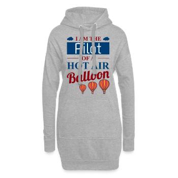 Montgolfière Montgolfière Pilote de montgolfière - Sweat-shirt à capuche long Femme - gris chiné - Devant