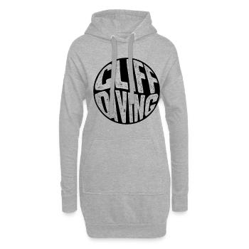 Retro Graphic Cliff Diver Cliff Diving Tombstoning - Hoodie Dress - heather grey - Front