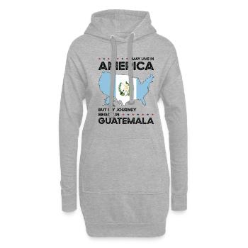 Né: Guatemala, Guatemala, Américain, États-Unis - Sweat-shirt à capuche long Femme - gris chiné - Devant