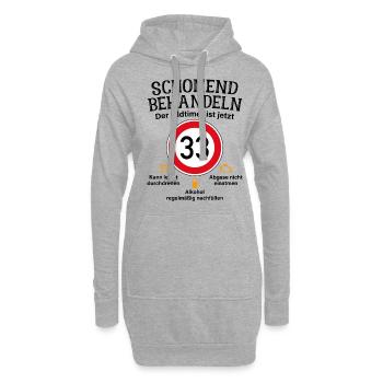 33. Geburtstag Schonend Behandeln Oldtimer Ist 33 - Hoodie-Kleid - Grau meliert - Vorne
