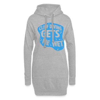 Cliff Diving Gets Me Wet Cliff Diver Base Jumping - Hoodie Dress - heather grey - Front