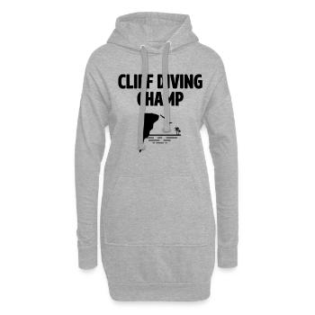 Cliff Diving Champ Cliff Diver Cliff Jumping Tombs - Hoodie Dress - heather grey - Front