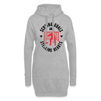 Saint-Valentin Hockey sur glace Sports Couples Rencontres - Sweat-shirt à capuche long Femme - gris chiné - Devant