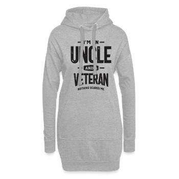 Je suis un oncle et un ancien combattant - intrépide et fier - Sweat-shirt à capuche long Femme - gris chiné - Devant