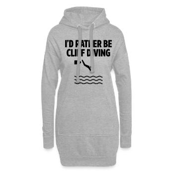 I'd Rather Be Cliff Diving Cliff Diver Base Jumpin - Hoodie Dress - heather grey - Front