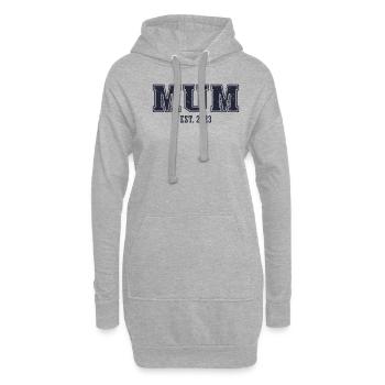 Mum Est. 2023 Herzschlag Für Zukünftige Mutter - Hoodie-Kleid - Grau meliert - Vorne