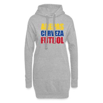 arepas cerveza futbol, venezuela, colombia arepas - Hoodie-Kleid - Grau meliert - Vorne