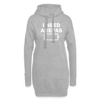 J’ai besoin d’arepas - Sweat-shirt à capuche long Femme - gris chiné - Devant