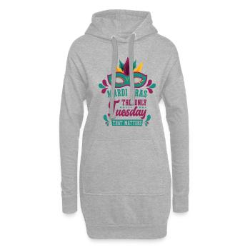 Fête de consommation de bière du mardi gras - Sweat-shirt à capuche long Femme - gris chiné - Devant