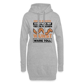 Heute möchte ich etwas mit tieren machen - Hoodie-Kleid - Grau meliert - Vorne