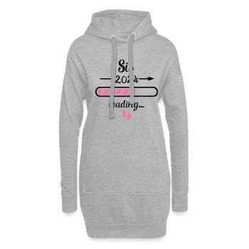 Sis 2024 Chargement Grossesse Naissance Soeur - Sweat-shirt à capuche long Femme - gris chiné - Devant