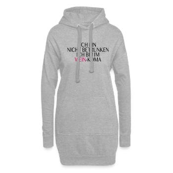 Wein Koma Spruch - Hoodie-Kleid - Grau meliert - Vorne