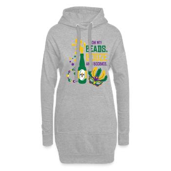 Mardi Gras Karneval Maske Bier Perlen Tölpel - Hoodie-Kleid - Grau meliert - Vorne
