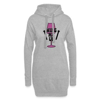 lustiger Wein Spruch - Hoodie-Kleid - Grau meliert - Vorne