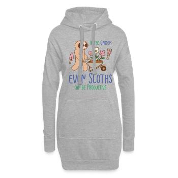 Gardening Sloth Florist Botany Sloth Lover Garden - Hoodie Dress - heather grey - Front