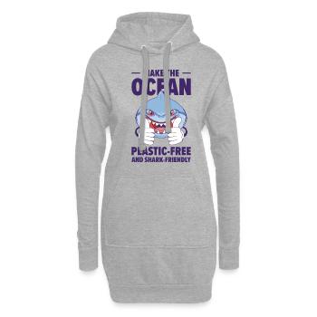 Journée mondiale des animaux Requins Bien-être animal Faune marine - Sweat-shirt à capuche long Femme - gris chiné - Devant