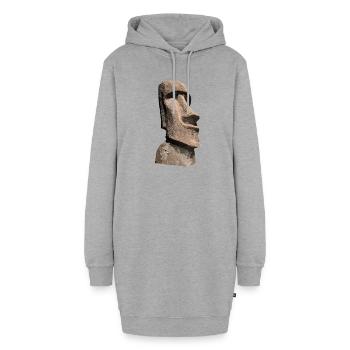 île de pâques moai, île de Pascua île de Pâques - Sweat-shirt à capuche long Femme - gris chiné - Devant