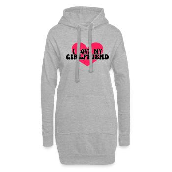 J’aime ma copine - Sweat-shirt à capuche long Femme - gris chiné - Devant